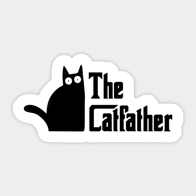 The Catfather Cat Father Mafia Father Cat Cool Black Cat Sticker by Daphne R. Ellington